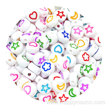 multi-color assorted moon heart flower star cute beads